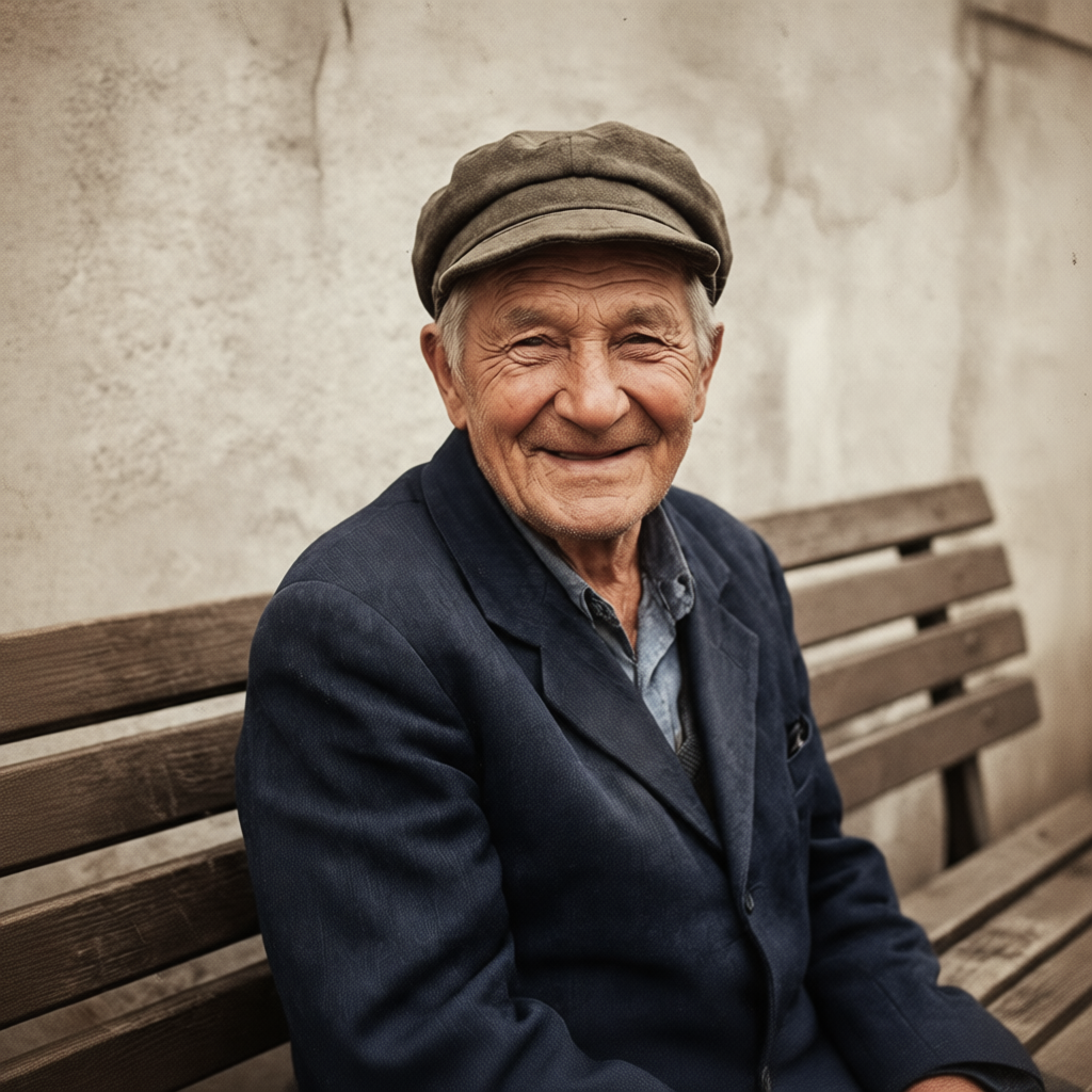 Restored and colorized photo after professional editing